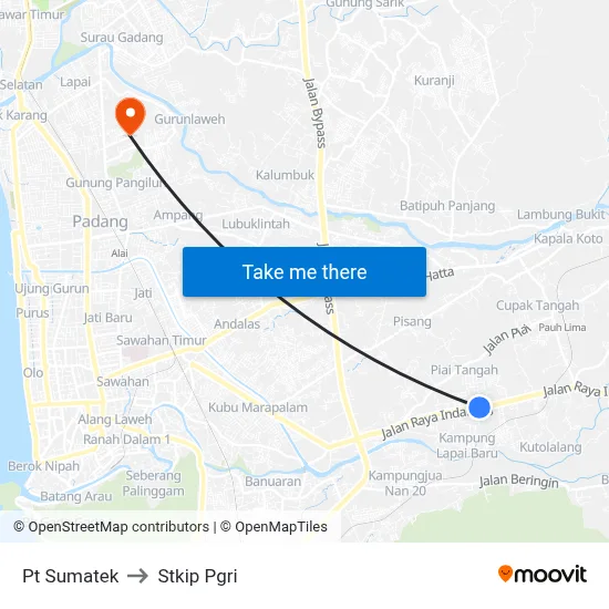 Pt Sumatek to Stkip Pgri map