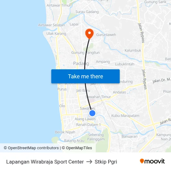 Lapangan Wirabraja Sport Center to Stkip Pgri map