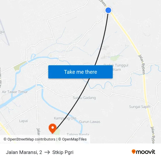 Jalan Maransi, 2 to Stkip Pgri map