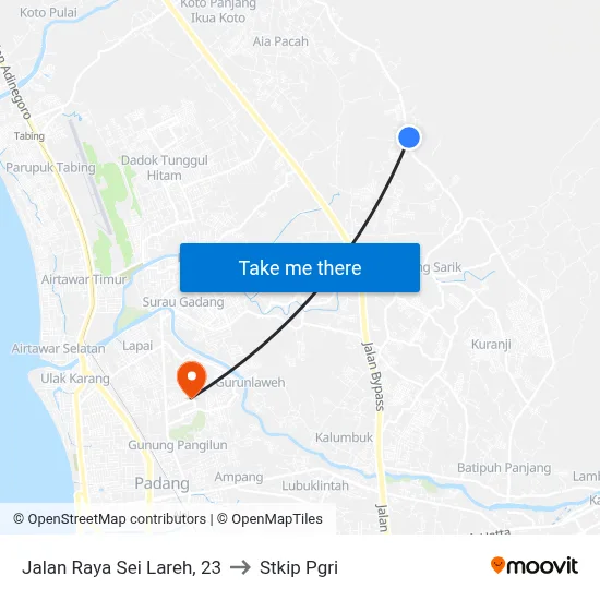 Jalan Raya Sei Lareh, 23 to Stkip Pgri map