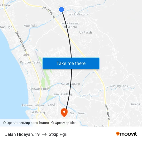 Jalan Hidayah, 19 to Stkip Pgri map