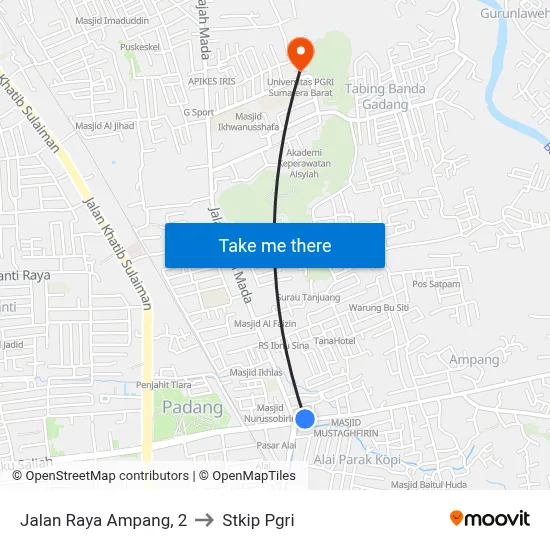 Jalan Raya Ampang, 2 to Stkip Pgri map