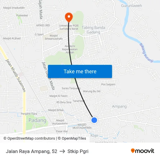 Jalan Raya Ampang, 52 to Stkip Pgri map