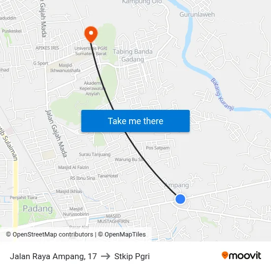 Jalan Raya Ampang, 17 to Stkip Pgri map