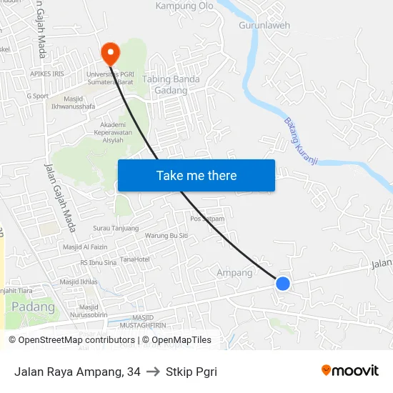 Jalan Raya Ampang, 34 to Stkip Pgri map