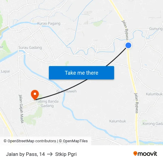 Jalan by Pass, 14 to Stkip Pgri map