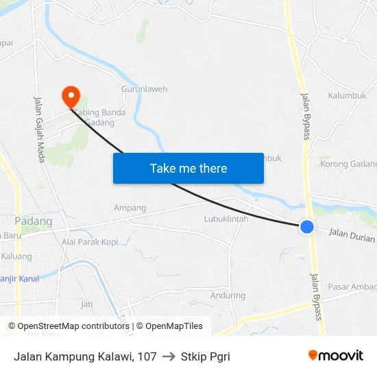 Jalan Kampung Kalawi, 107 to Stkip Pgri map