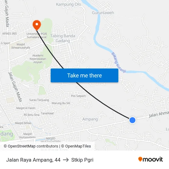 Jalan Raya Ampang, 44 to Stkip Pgri map