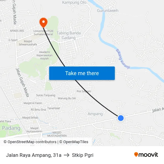 Jalan Raya Ampang, 31a to Stkip Pgri map