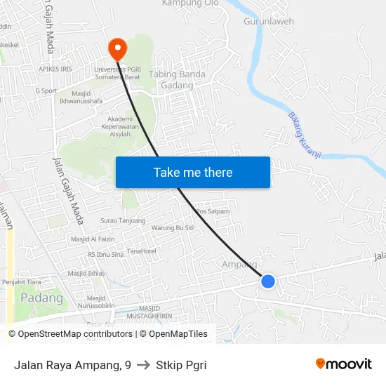 Jalan Raya Ampang, 9 to Stkip Pgri map