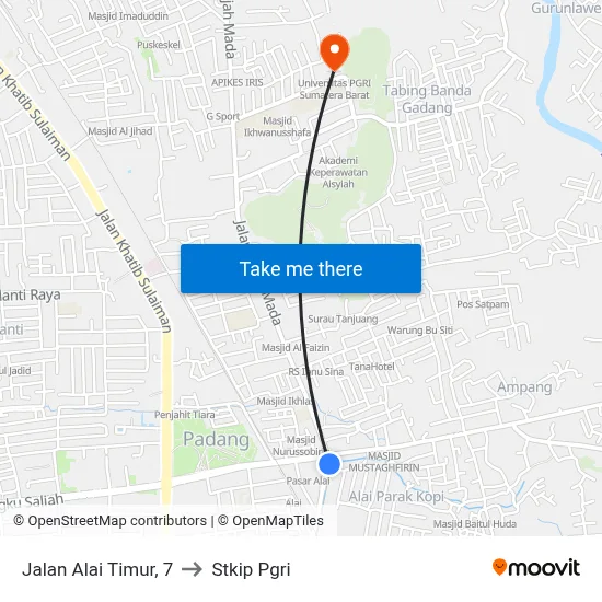 Jalan Alai Timur, 7 to Stkip Pgri map