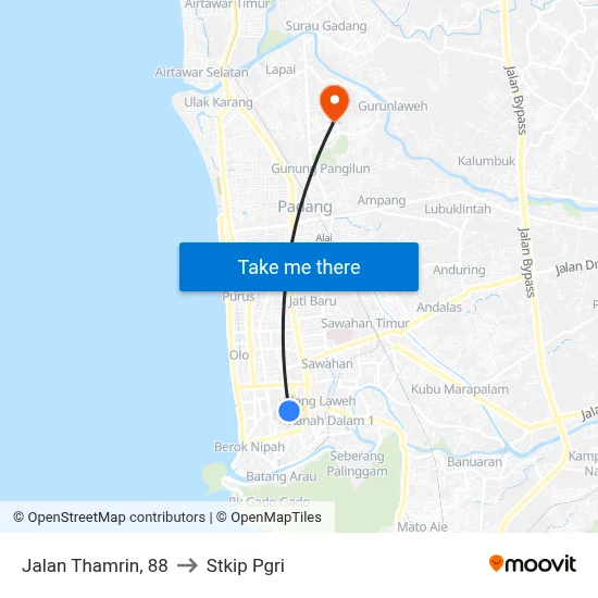 Jalan Thamrin, 88 to Stkip Pgri map