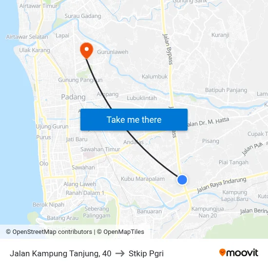 Jalan Kampung Tanjung, 40 to Stkip Pgri map