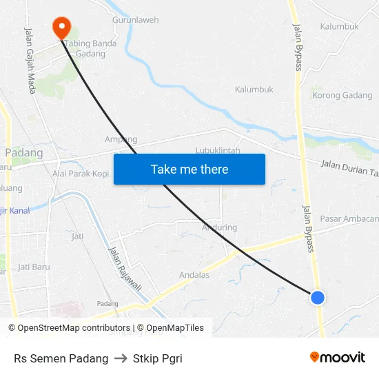 Rs Semen Padang to Stkip Pgri map