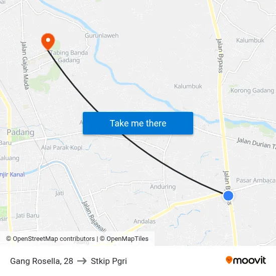 Gang Rosella, 28 to Stkip Pgri map