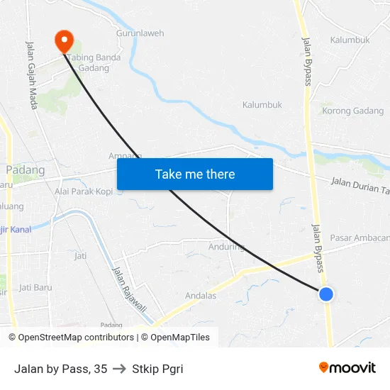Jalan by Pass, 35 to Stkip Pgri map