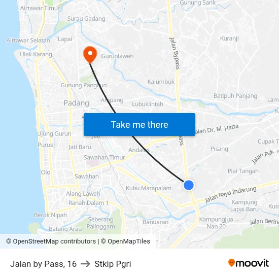 Jalan by Pass, 16 to Stkip Pgri map
