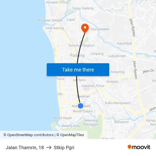 Jalan Thamrin, 18 to Stkip Pgri map
