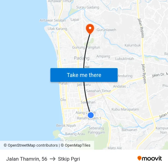 Jalan Thamrin, 56 to Stkip Pgri map