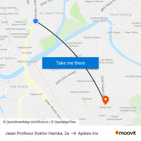 Jalan Profesor Doktor Hamka, 2a to Apikes Iris map