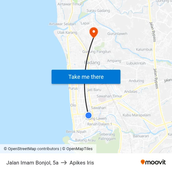 Jalan Imam Bonjol, 5a to Apikes Iris map