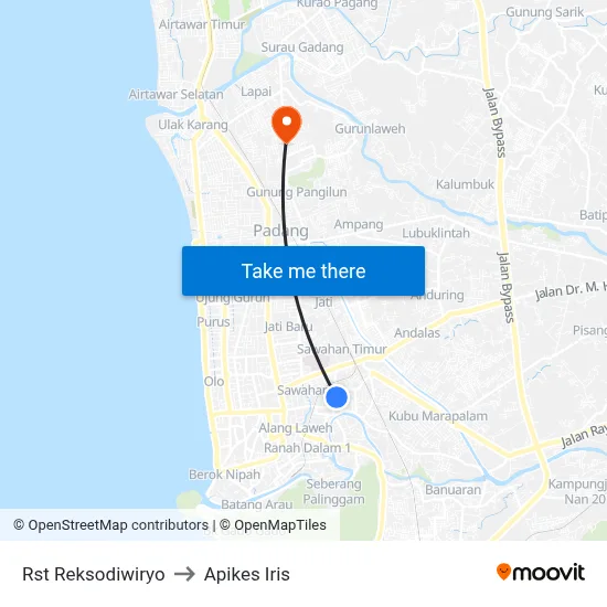 Rst Reksodiwiryo to Apikes Iris map