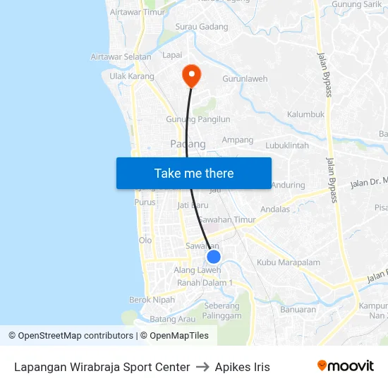 Lapangan Wirabraja Sport Center to Apikes Iris map