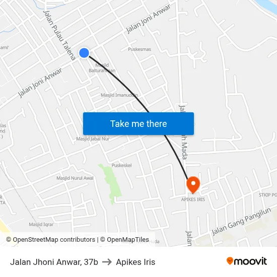 Jalan Jhoni Anwar, 37b to Apikes Iris map