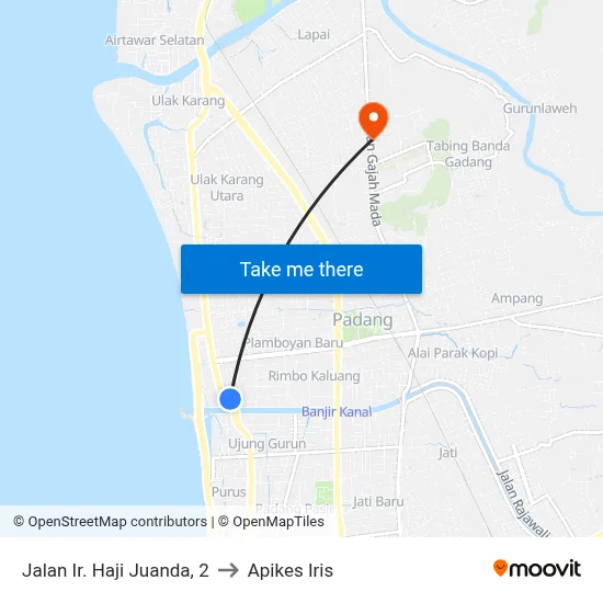 Jalan Ir. Haji Juanda, 2 to Apikes Iris map