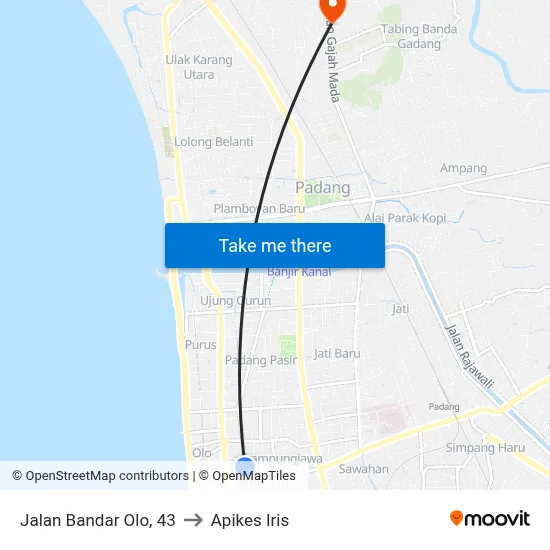 Jalan Bandar Olo, 43 to Apikes Iris map