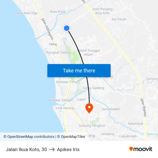 Jalan Ikua Koto, 30 to Apikes Iris map