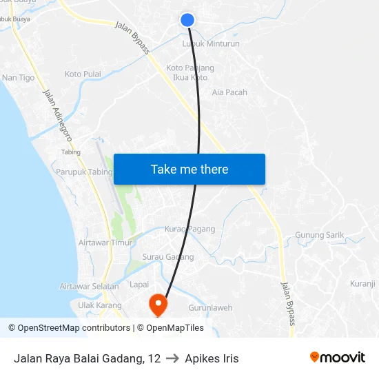 Jalan Raya Balai Gadang, 12 to Apikes Iris map