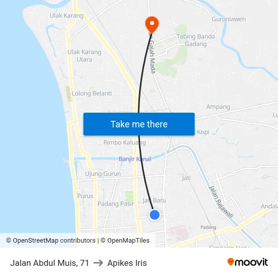 Jalan Abdul Muis, 71 to Apikes Iris map