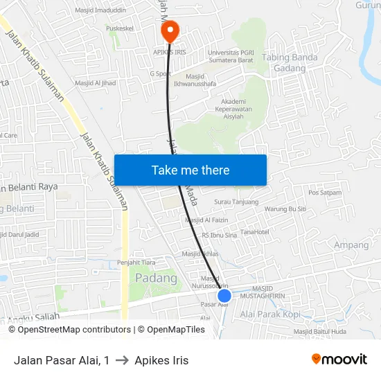 Jalan Pasar Alai, 1 to Apikes Iris map