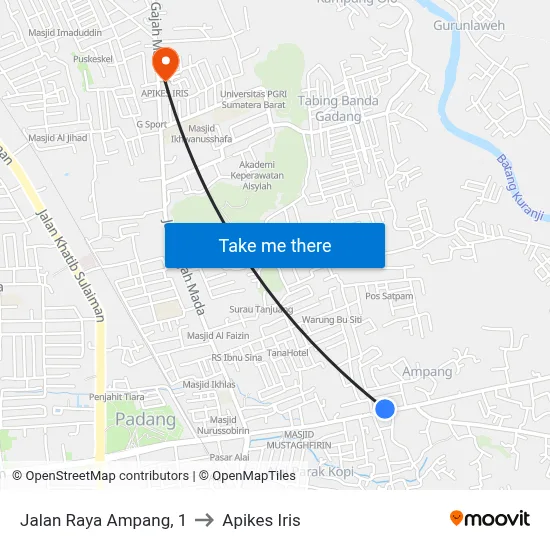 Jalan Raya Ampang, 1 to Apikes Iris map