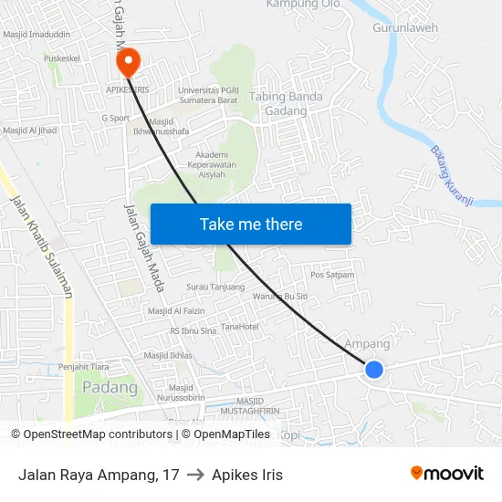 Jalan Raya Ampang, 17 to Apikes Iris map