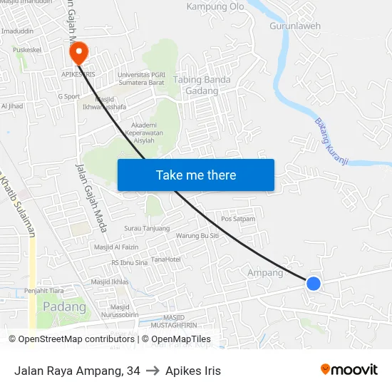 Jalan Raya Ampang, 34 to Apikes Iris map