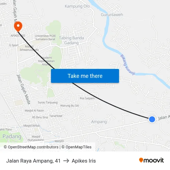 Jalan Raya Ampang, 41 to Apikes Iris map