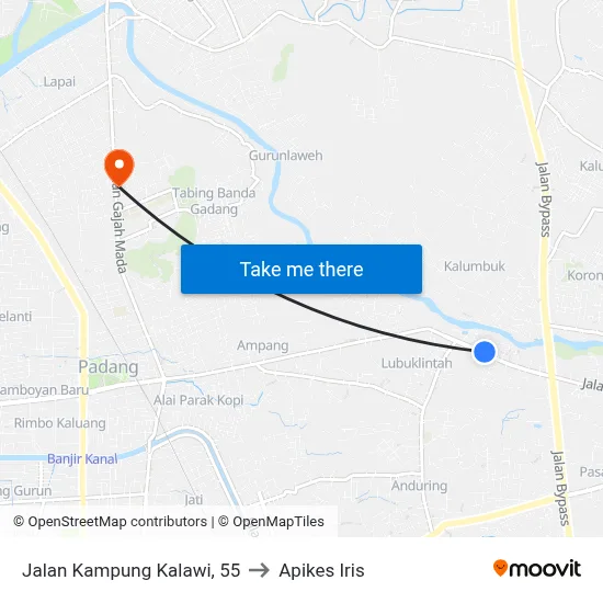 Jalan Kampung Kalawi, 55 to Apikes Iris map