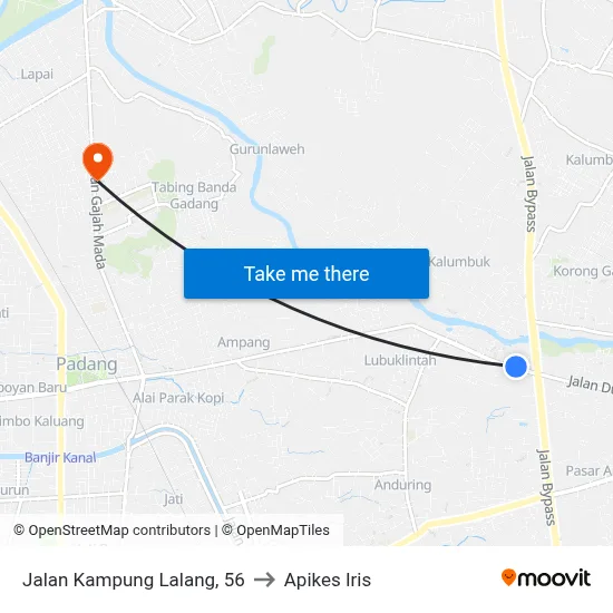 Jalan Kampung Lalang, 56 to Apikes Iris map