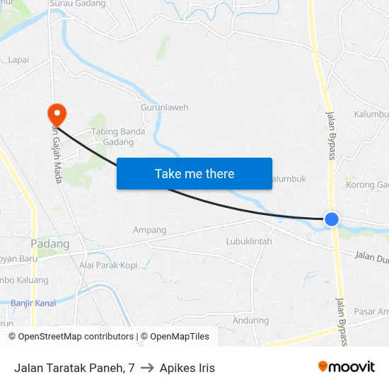 Jalan Taratak Paneh, 7 to Apikes Iris map