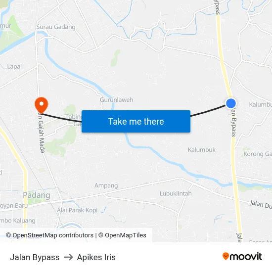 Jalan Bypass to Apikes Iris map
