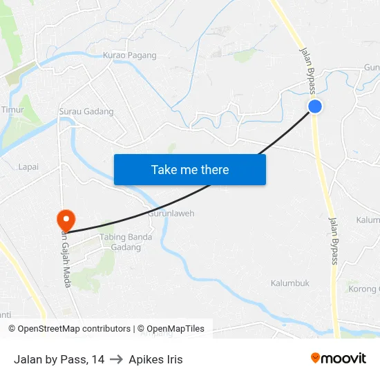 Jalan by Pass, 14 to Apikes Iris map
