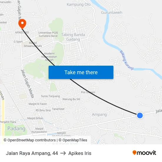 Jalan Raya Ampang, 44 to Apikes Iris map