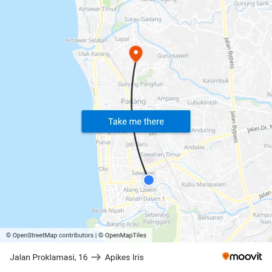 Jalan Proklamasi, 16 to Apikes Iris map