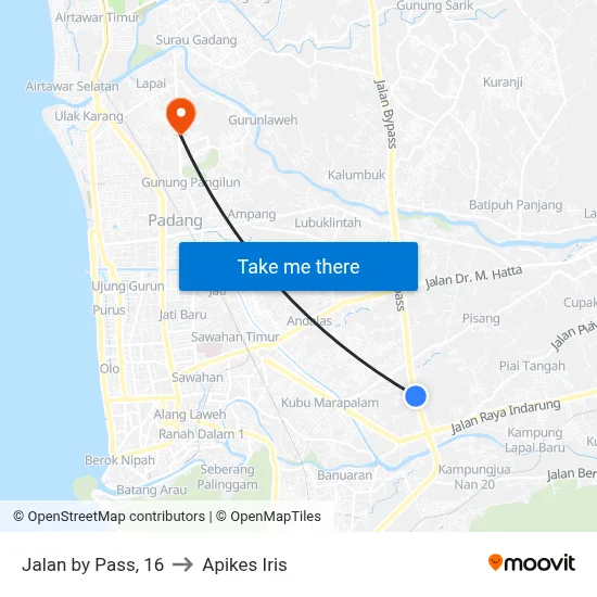 Jalan by Pass, 16 to Apikes Iris map