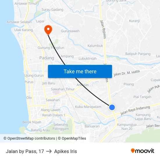 Jalan by Pass, 17 to Apikes Iris map