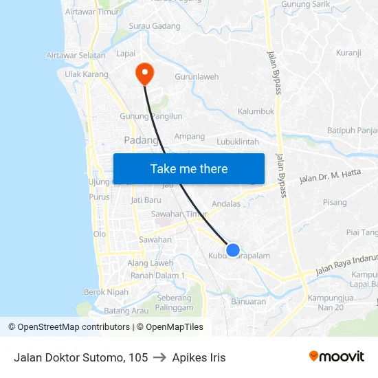 Jalan Doktor Sutomo, 105 to Apikes Iris map