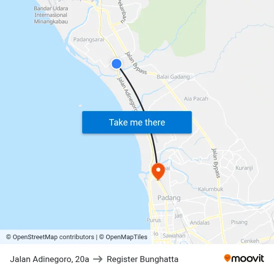 Jalan Adinegoro, 20a to Register Bunghatta map