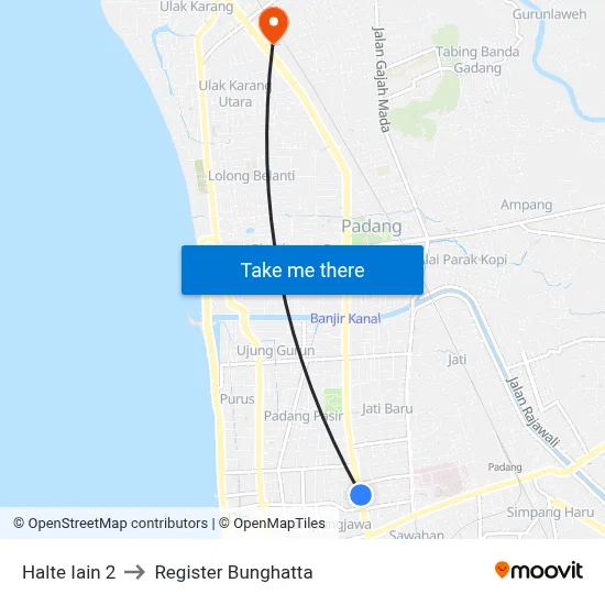 Halte Iain 2 to Register Bunghatta map